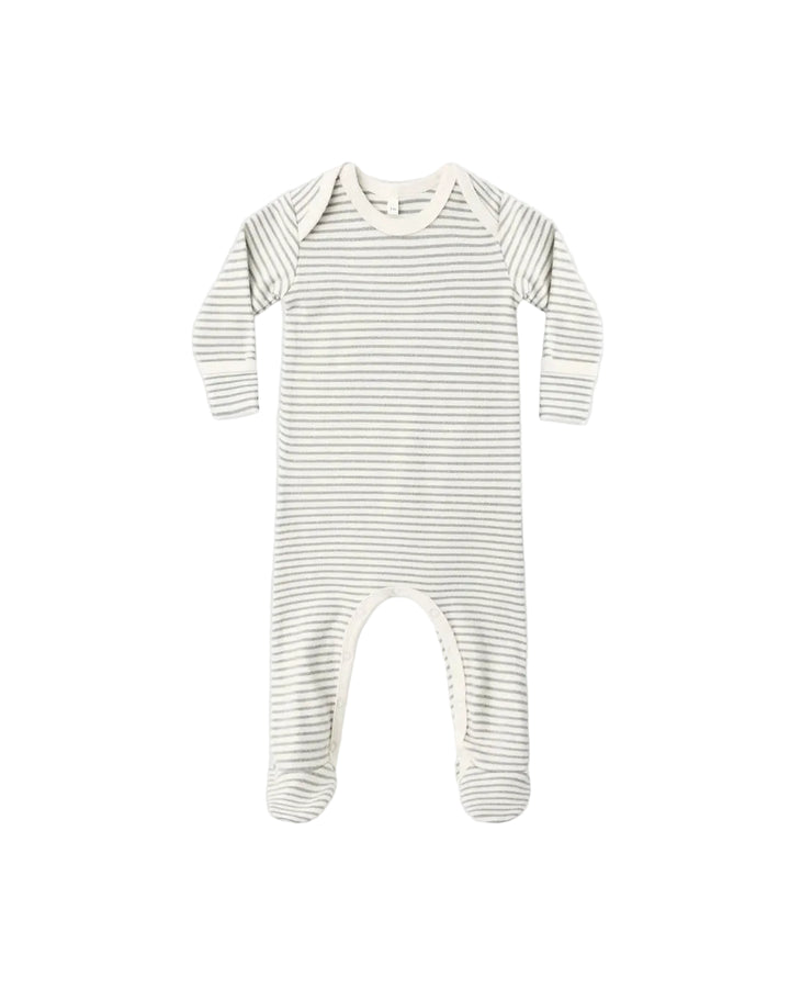 ORGANIC Baby Footie Laurel Microstripe