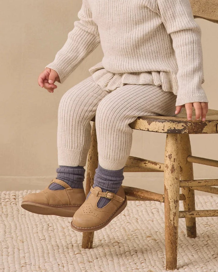 Rib Knit Legging Heathered Oatmeal