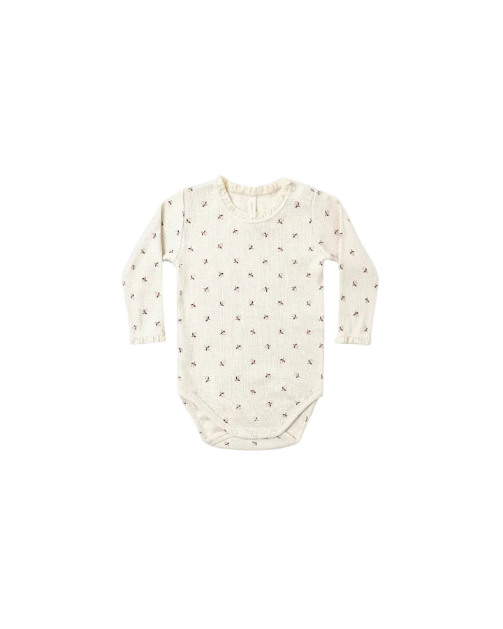 ORGANIC Waffle Long Sleeve Bodysuit Fall Ditsy