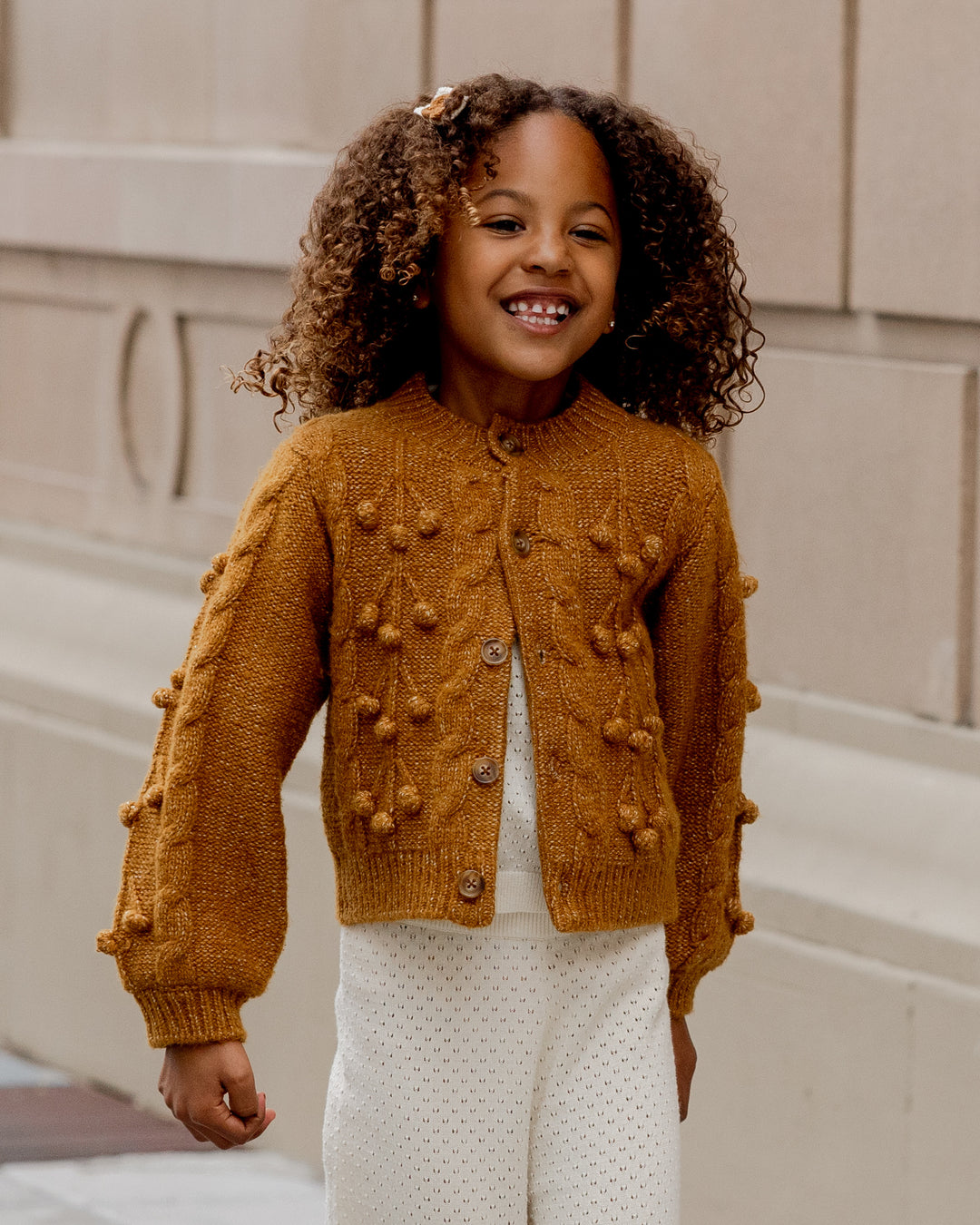 RYLEE + CRU Bobble Cardigan || Golden