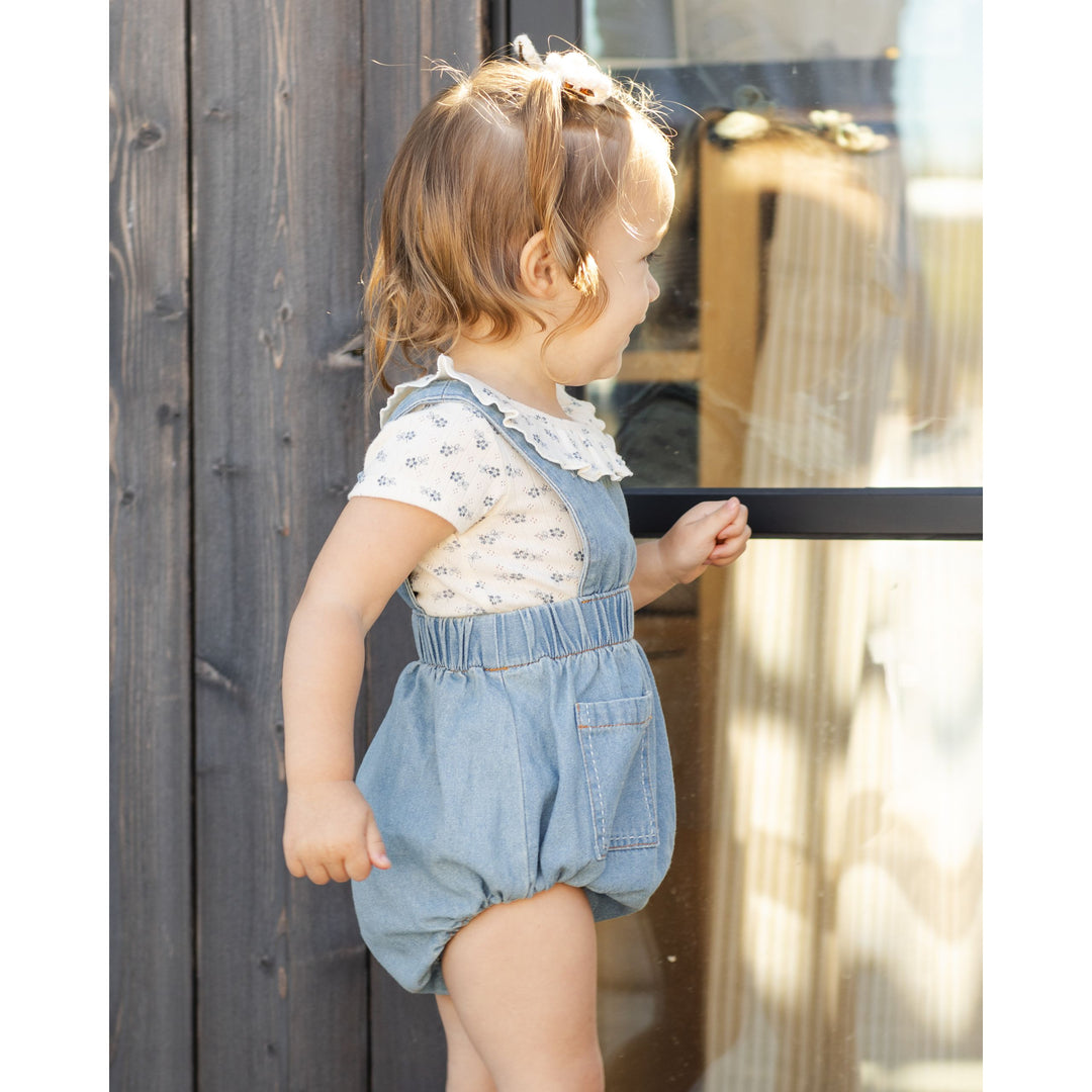 RYLEE + CRU Denim Romper || Washed Blue