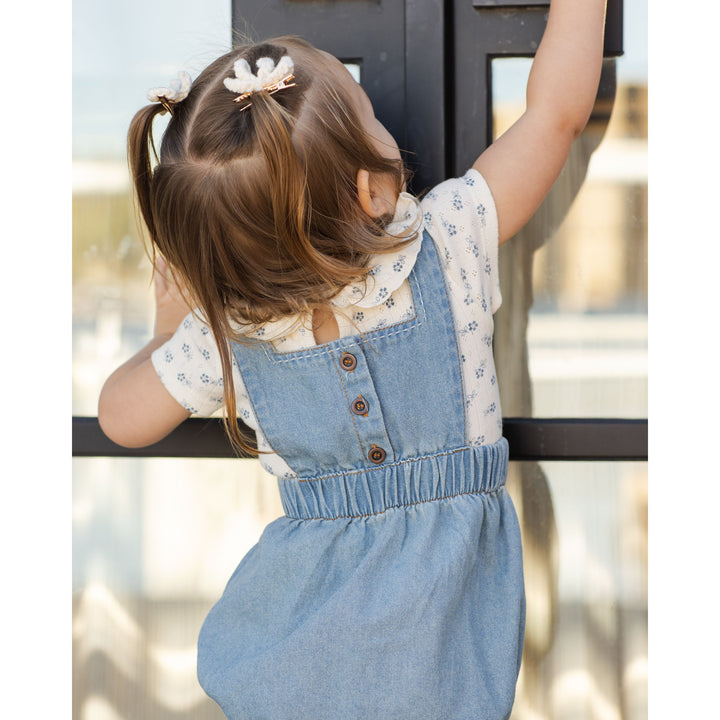 RYLEE + CRU Denim Romper || Washed Blue