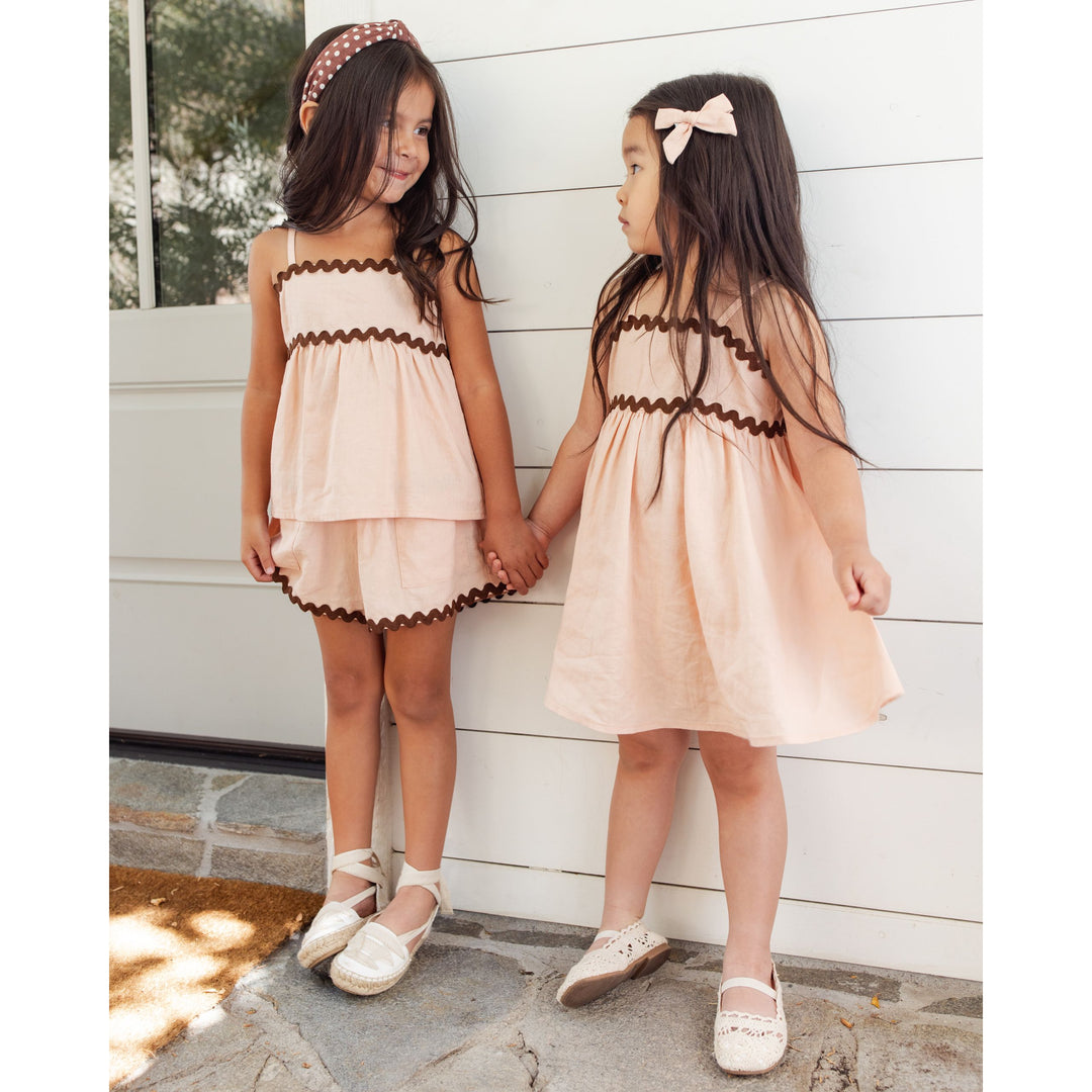 RYLEE + CRU Ric Rac Dress || Chocolate + Blush