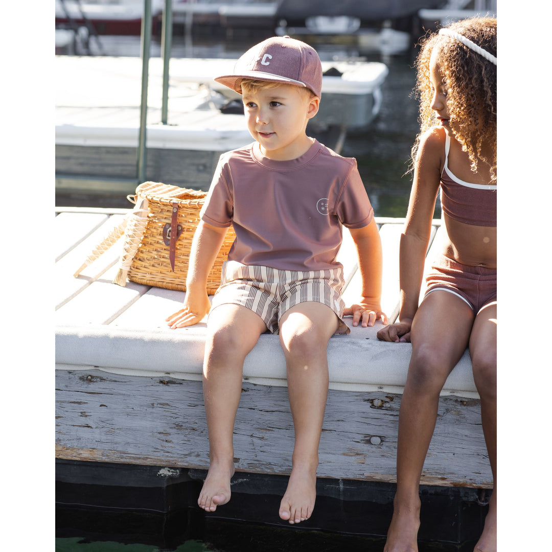 RYLEE + CRU Boardshort || Brown Butterscotch Stripe
