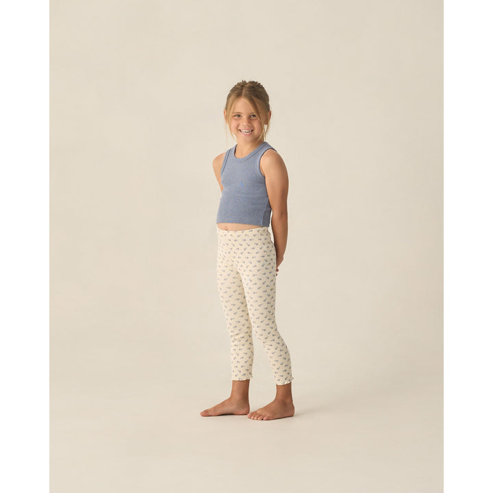 Ribbed Legging Set || Blue Ditsy, Heathered Marine