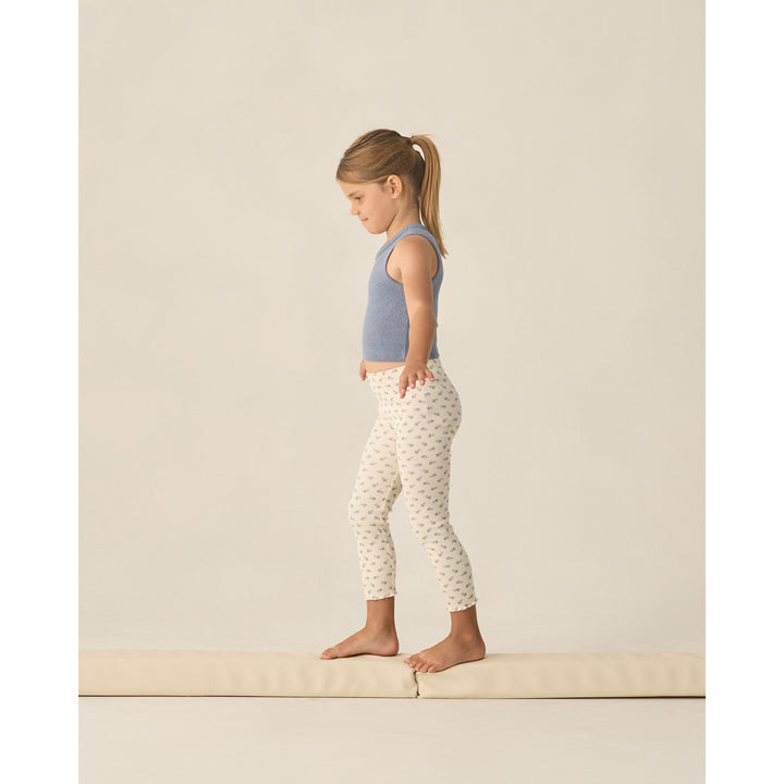 Ribbed Legging Set || Blue Ditsy, Heathered Marine