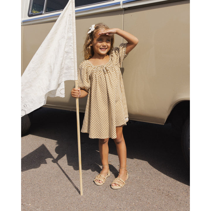 Sabrina Mini Dress || Ocre Check
