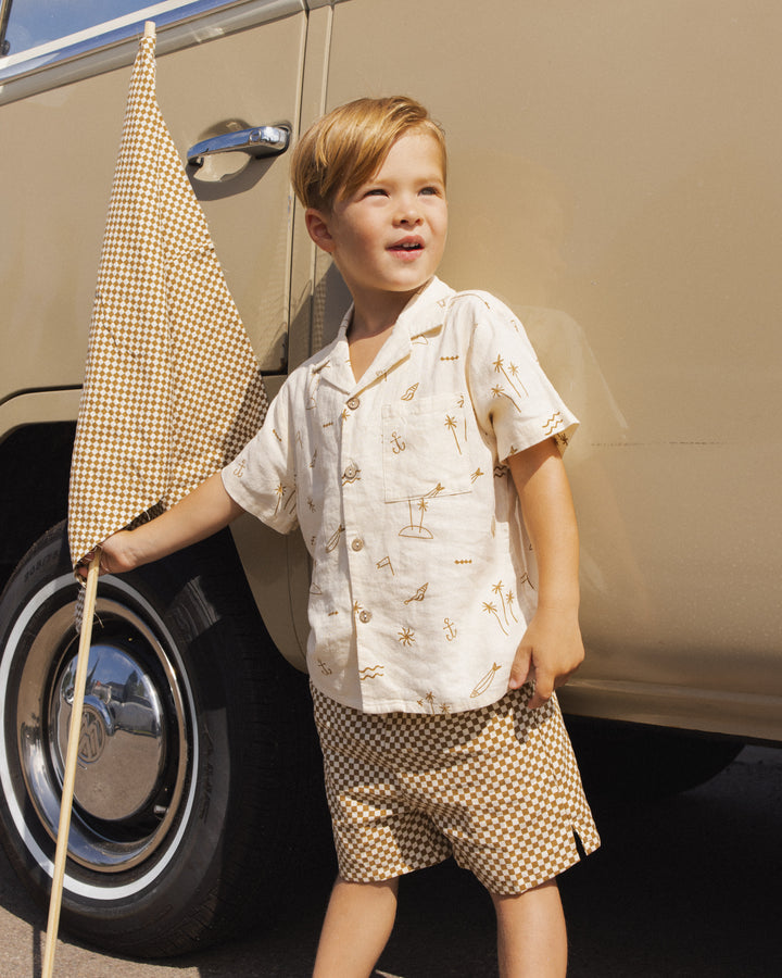 Perry Short || Ocre Check