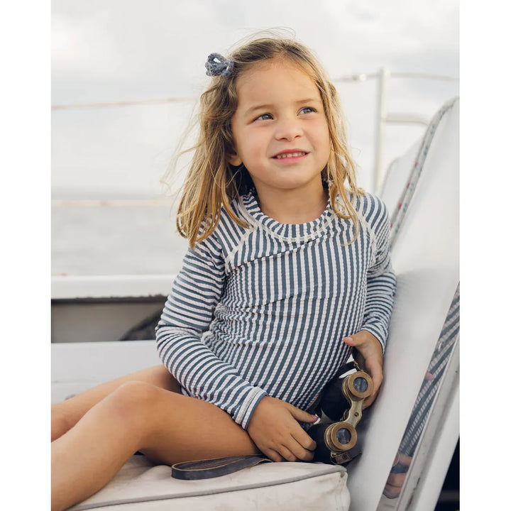 Maryn Rashguard Set Navy Stripe