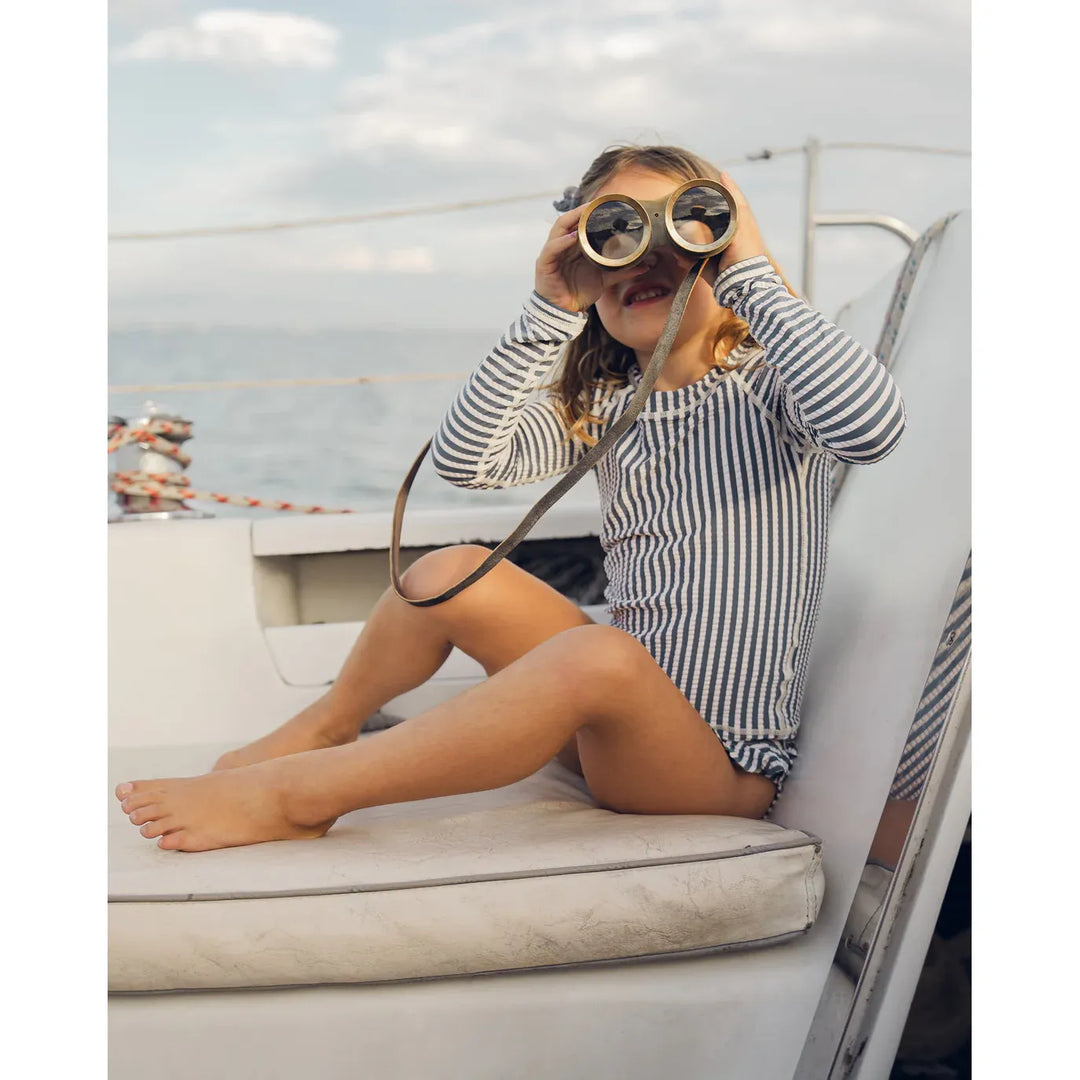 Maryn Rashguard Set Navy Stripe