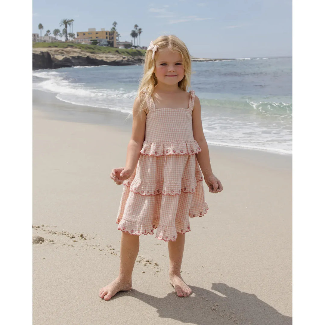 Ruffled Swing Dress Petal Gingham