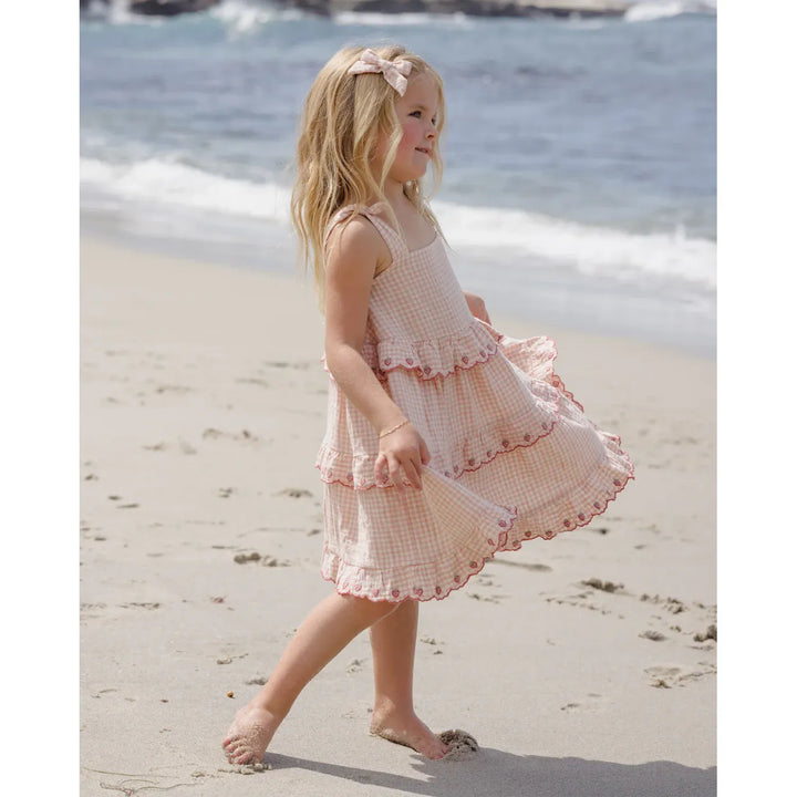 Ruffled Swing Dress Petal Gingham