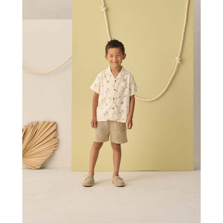 RYLEE + CRU Boardshort Ocre Check