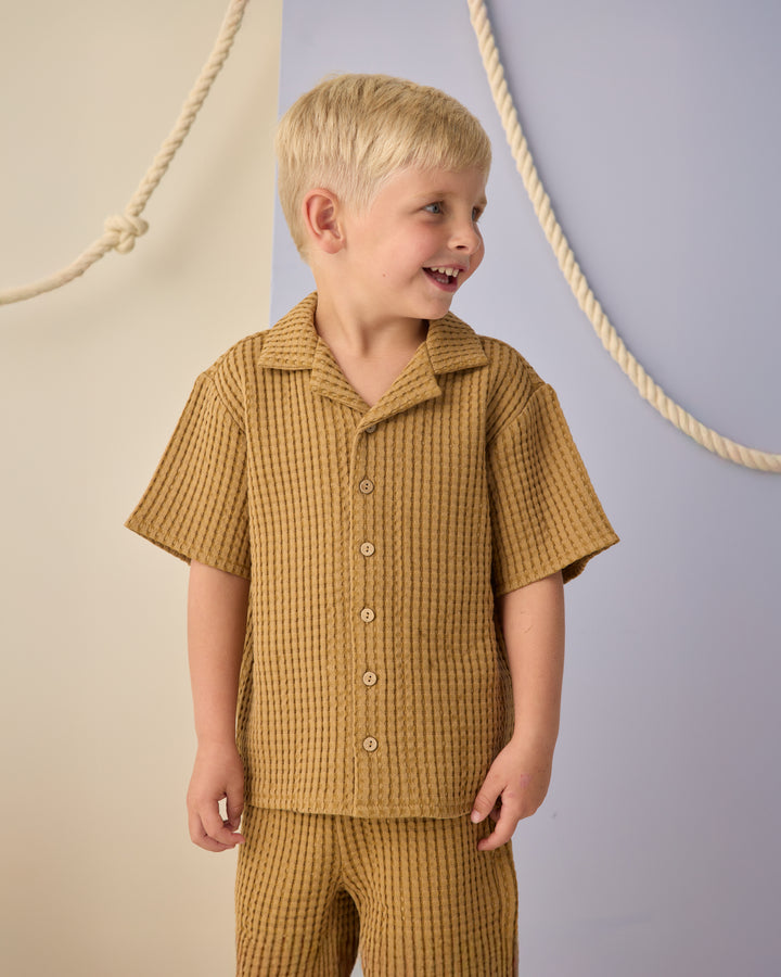 RYLEE + CRU Lapel Collar Shirt || Ocre
