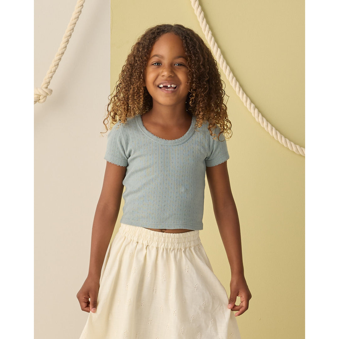 Pointelle Tee Sea Green