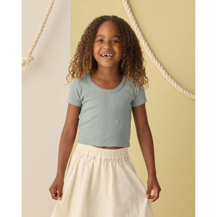 Pointelle Tee Sea Green