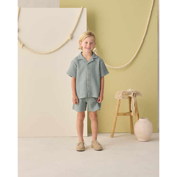 RYLEE + CRU Lapel Collar Shirt || Sea Green