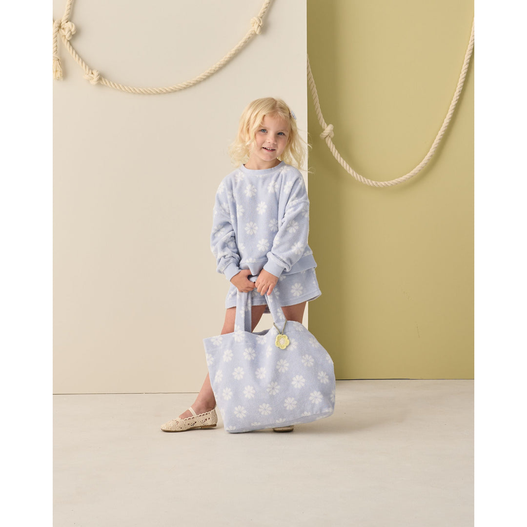 Terry Beach Bag || Periwinkle Daisy