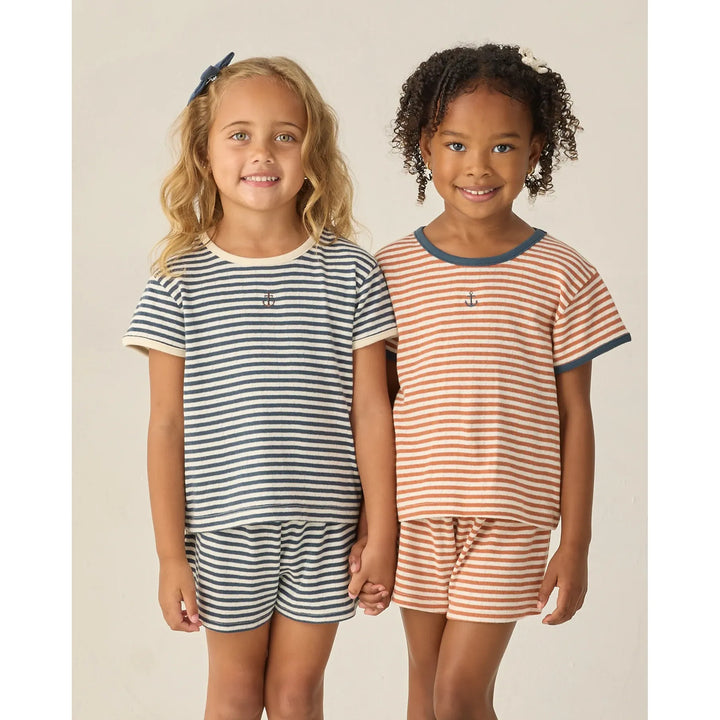 Pointelle Tee | Poppy Stripe