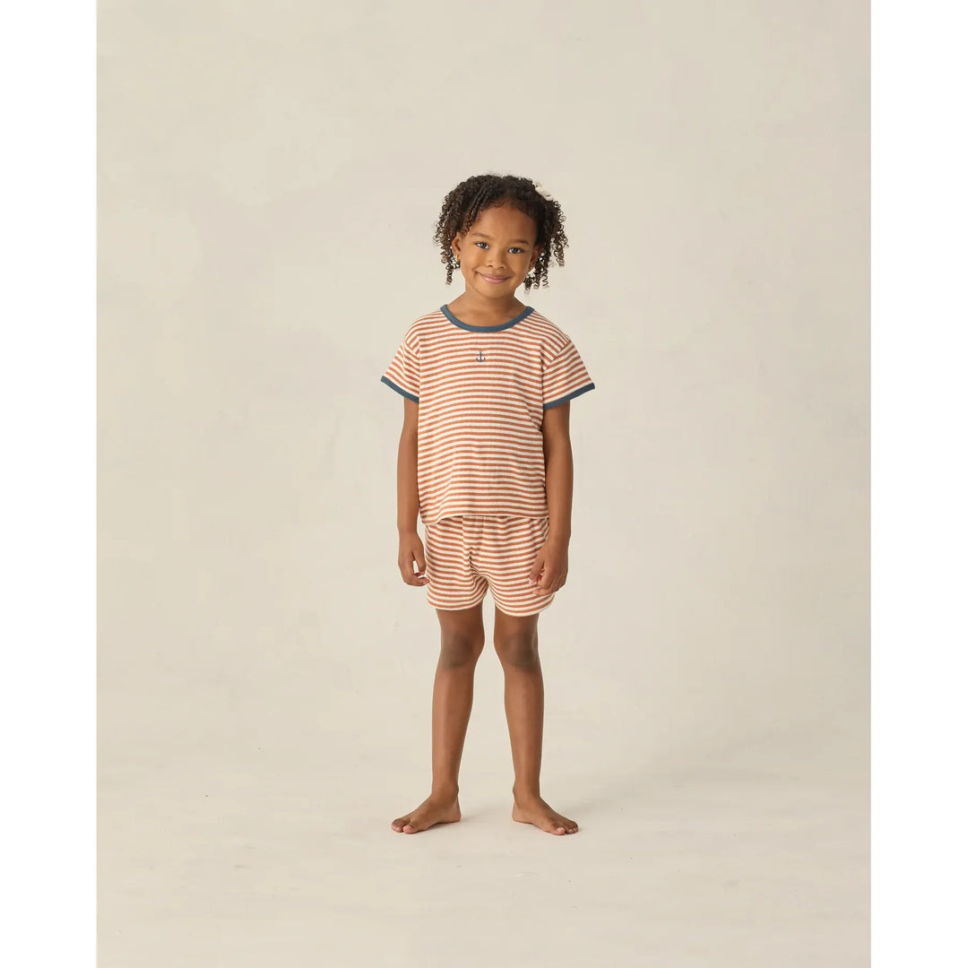 Pointelle Tee | Poppy Stripe