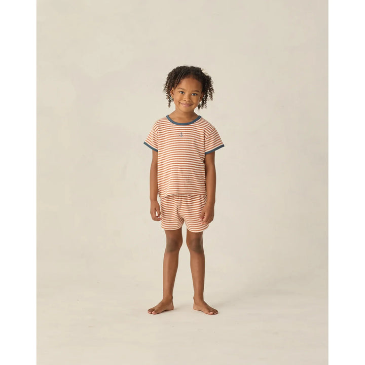 Pointelle Tee | Poppy Stripe