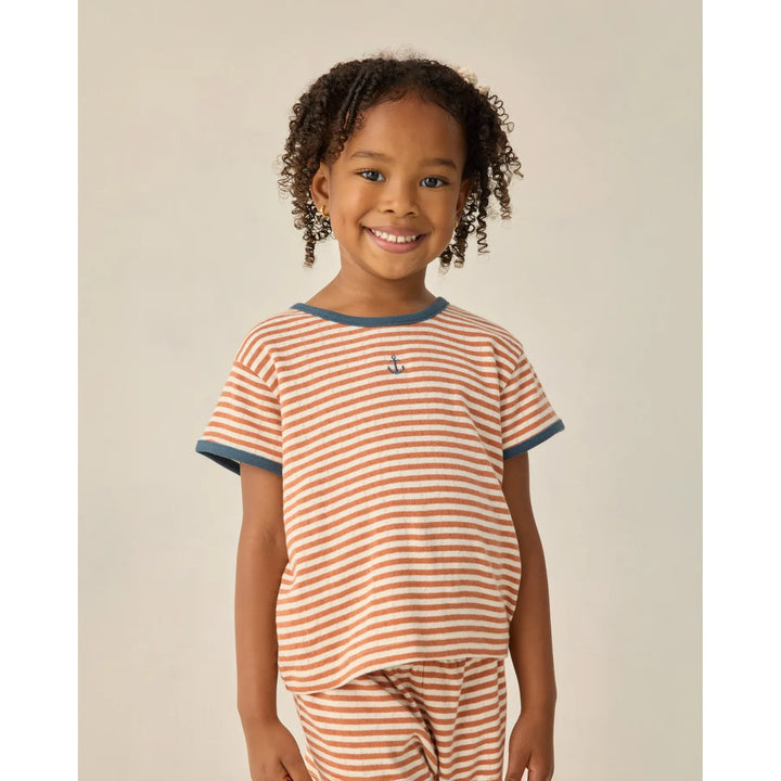 Pointelle Tee | Poppy Stripe