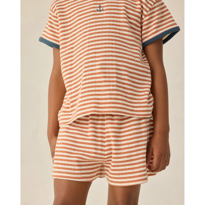 Pointelle Tee | Poppy Stripe