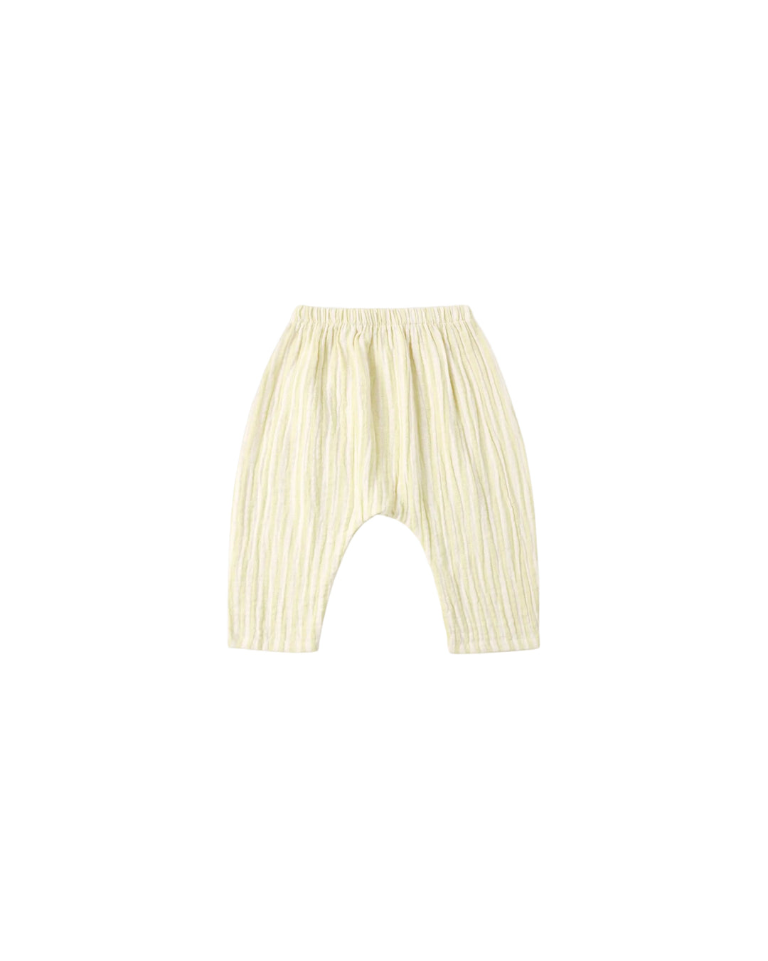 Comfortable and perfect for everyday wear, the Rylee + Cru Rowan pant is made of soft woven cotton and features an elastic waistband for easy changes.

Featuring a 'citron stripe'