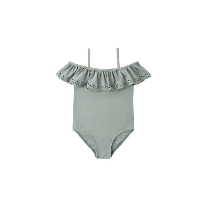RYLEE + CRU Off-The-Shoulder One-Piece || Sea Green