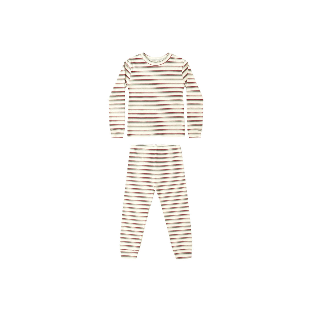 RYLEE + CRU Organic Long Sleeve Pajama Set || Holiday Stripe
