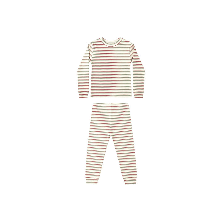 RYLEE + CRU Organic Long Sleeve Pajama Set || Holiday Stripe