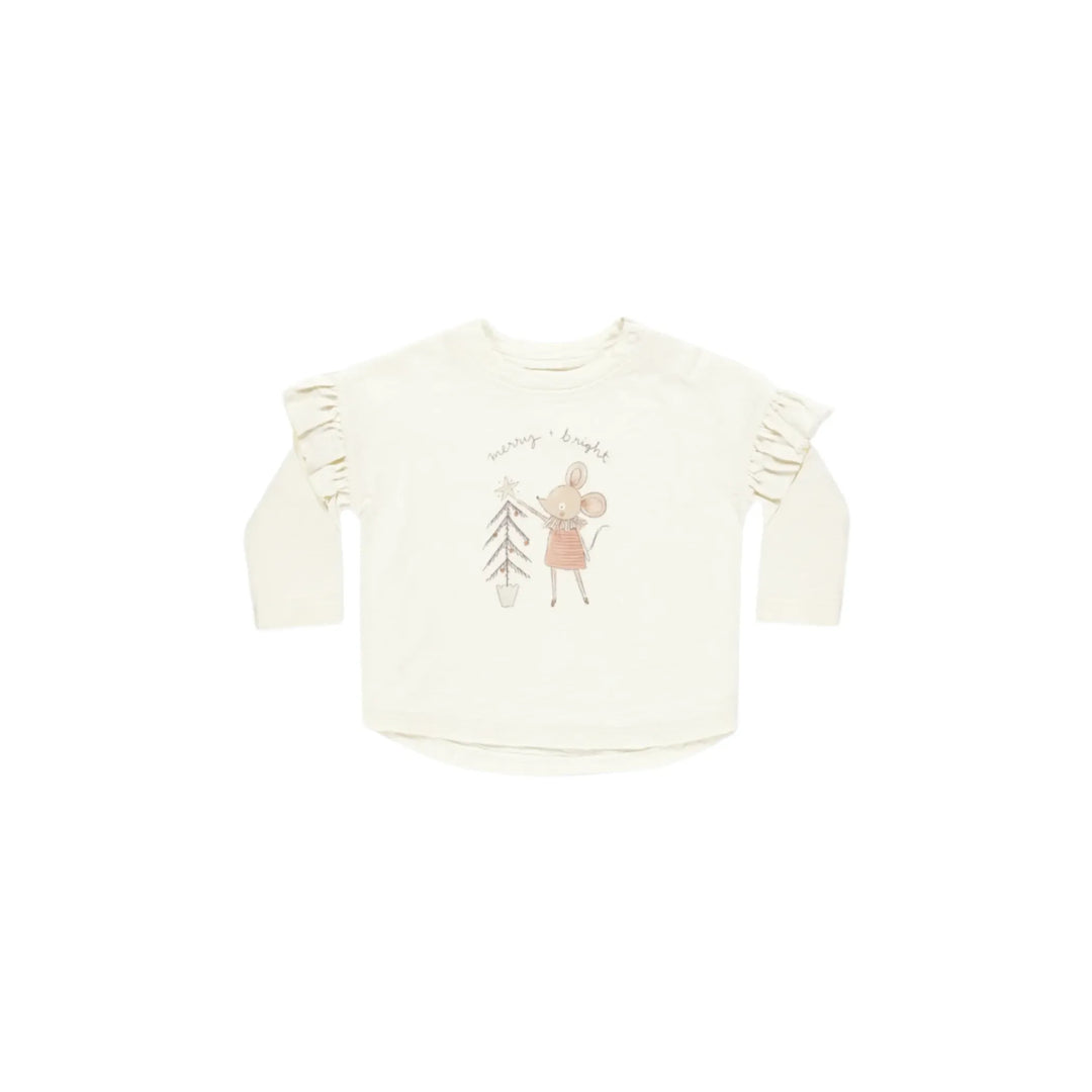 RYLEE + CRU Ruffle Long Sleeve Tee || Mouse