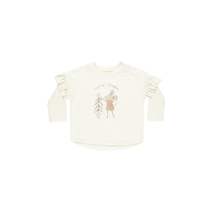 RYLEE + CRU Ruffle Long Sleeve Tee || Mouse