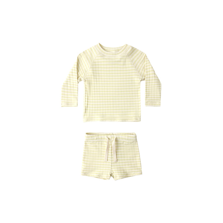 RYLEE + CRU Boys Rashguard Set || Citron Stripe