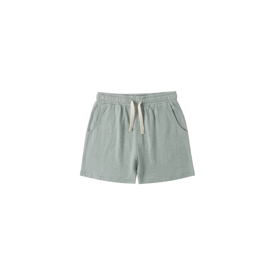 These cozy Rylee + Cru shorts feature side pockets, elastic waistband with faux drawstring.

Featuring a 'sea green' hue.