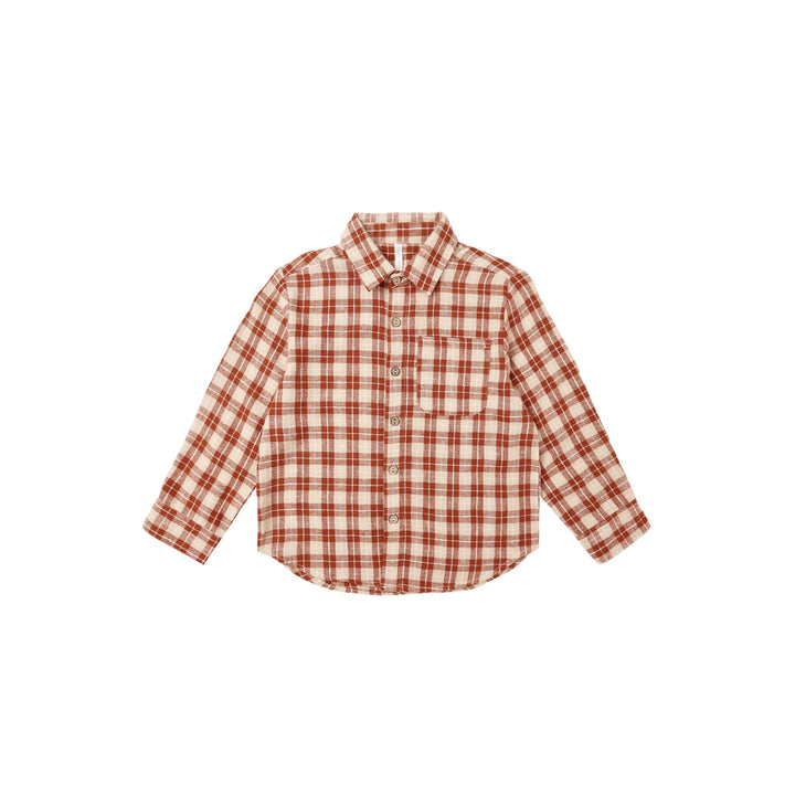 RYLEE + CRU Collared Long Sleeve Shirt || Red Plaid