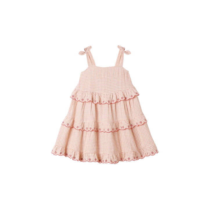 Ruffled Swing Dress Petal Gingham