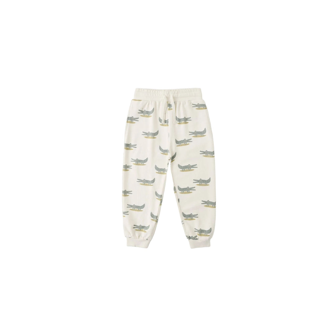 Rylee + Cru relaxed-fit pocketed sweatpants made from our french terry fabric.

Featuring an 'alligators' print on a 'natural' hue. Make way for the coolest critter in the closet!