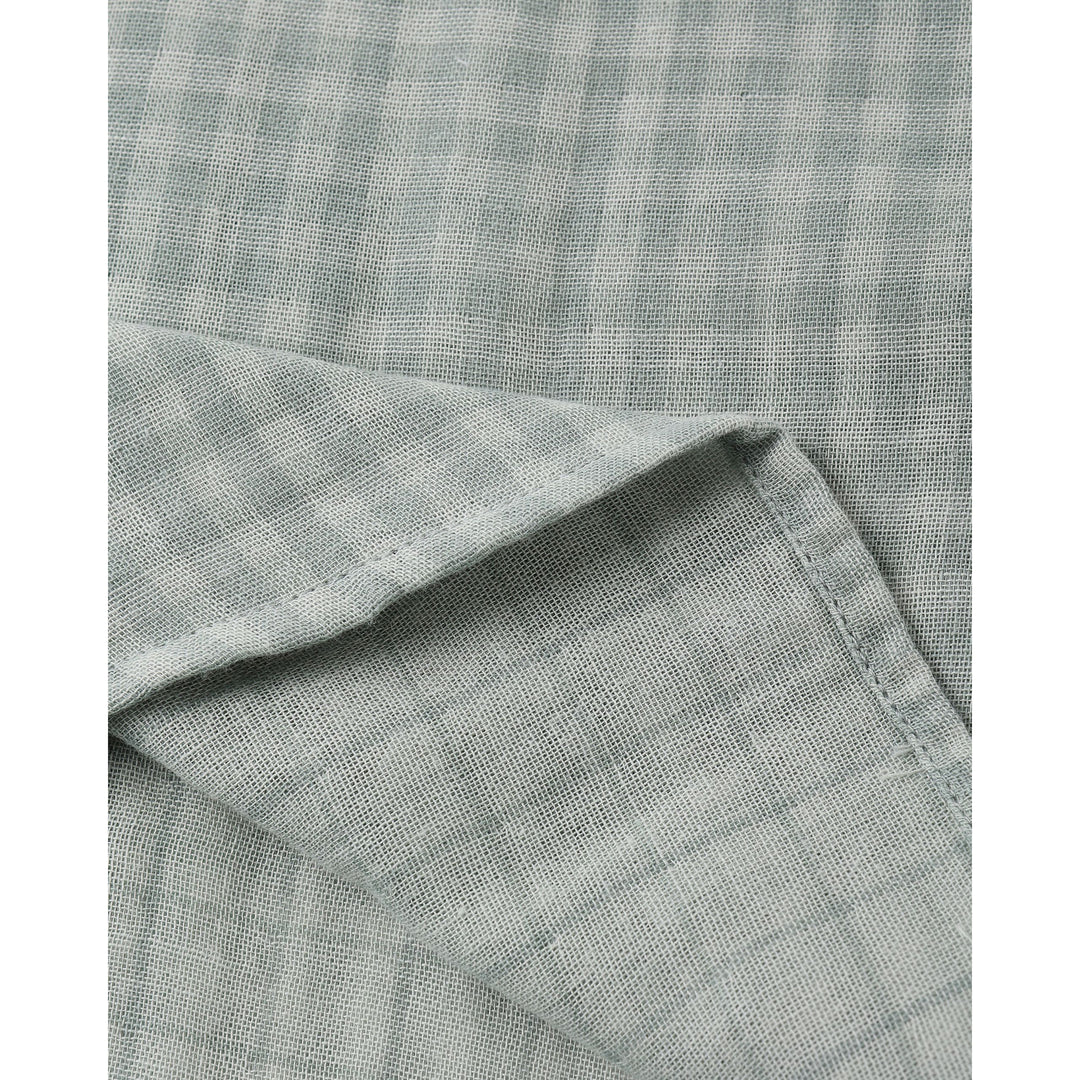Collared Short Sleeve Shirt || Green Gingham
