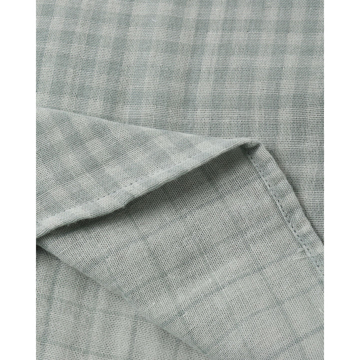 Collared Short Sleeve Shirt || Green Gingham