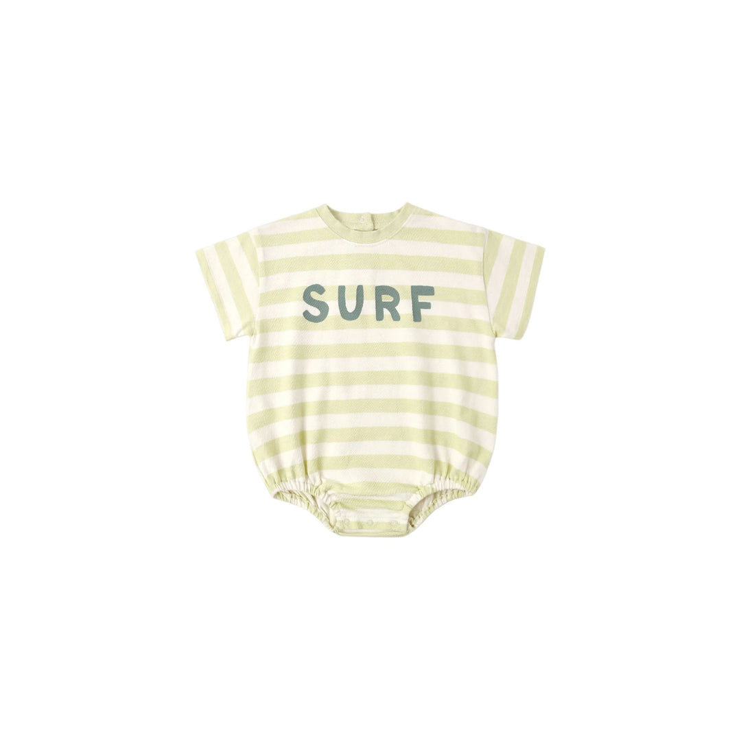 This super soft Rylee + Cru&amp;nbsp;romper has short sleeves, crew neckline, and snaps along bottom for easy changes.

Featuring a &
