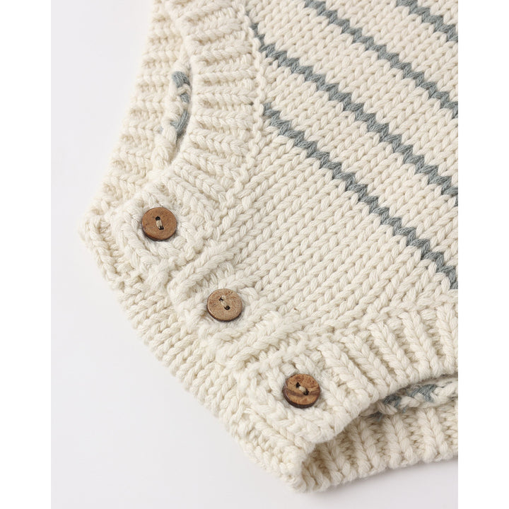 RYLEE + CRU Sea Green Stripe Ashton Knit Romper