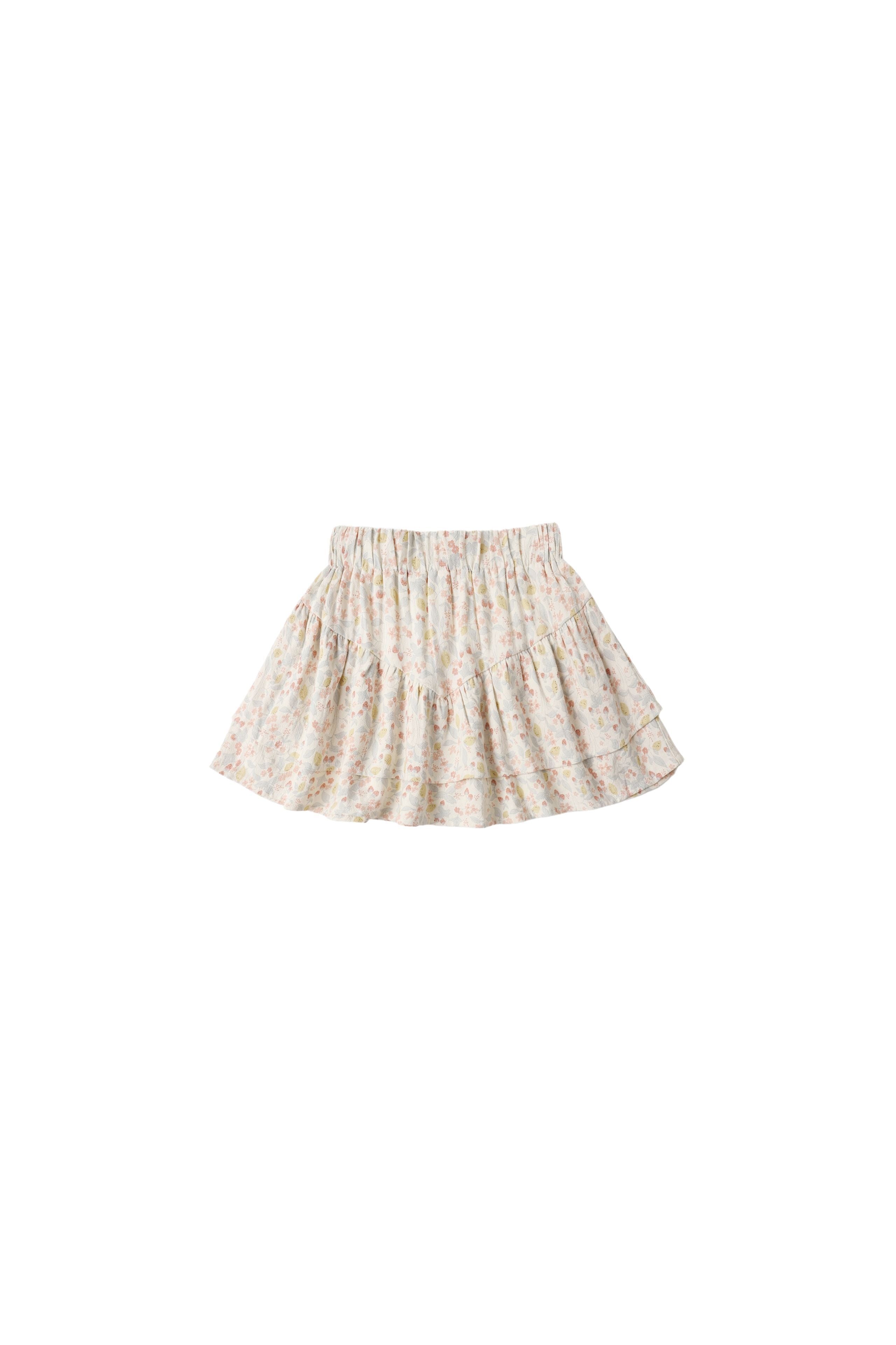 Rylee + Cru Tiered Mini Skirt – Summer Garden | Girls Linen Skirt