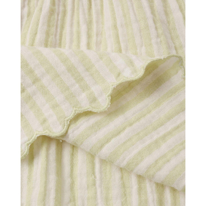 Smocked V Mini Skirt || Citron Stripe