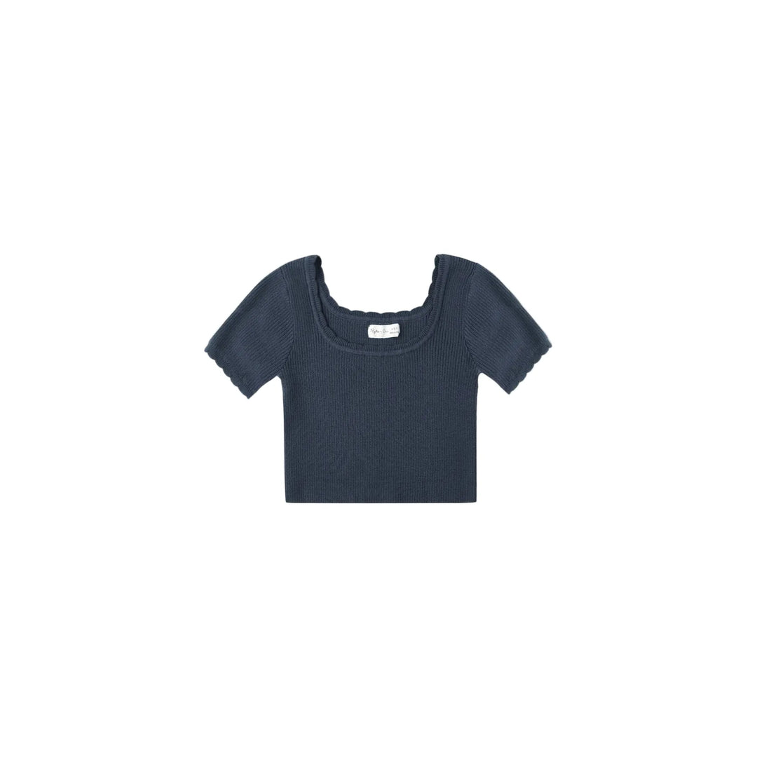 Rylee + Cru Navy blue crop top