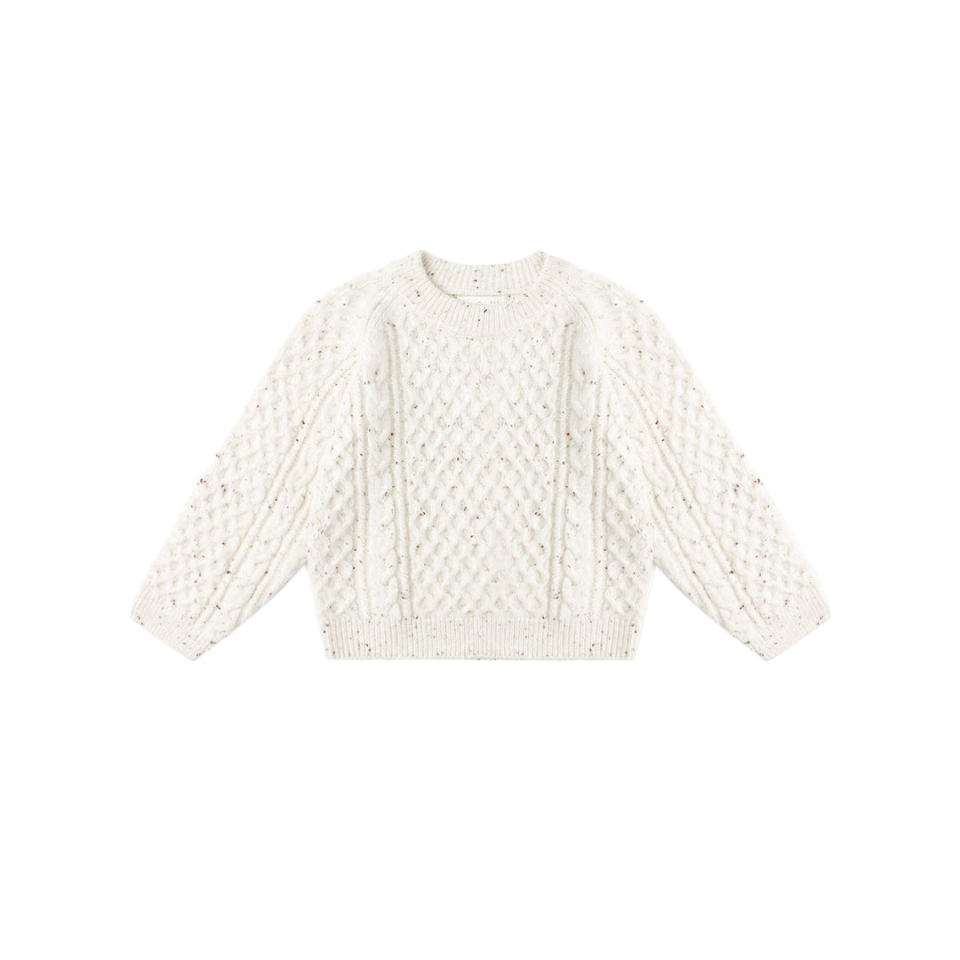 RYLEE + CRU Cable Knit Sweater || Natural Speckled