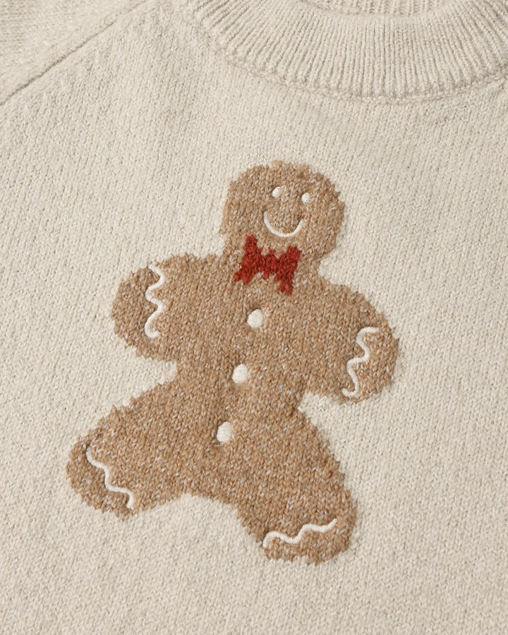 Relaxed Raglan Sweater Gingerbread Man