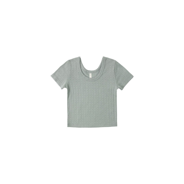 Pointelle Tee Sea Green