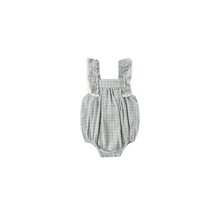Maya Romper || Green Gingham