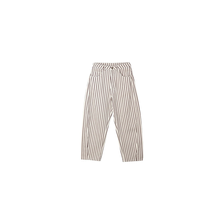RYLEE + CRU Barrel Pant || Burgundy Pinstripe